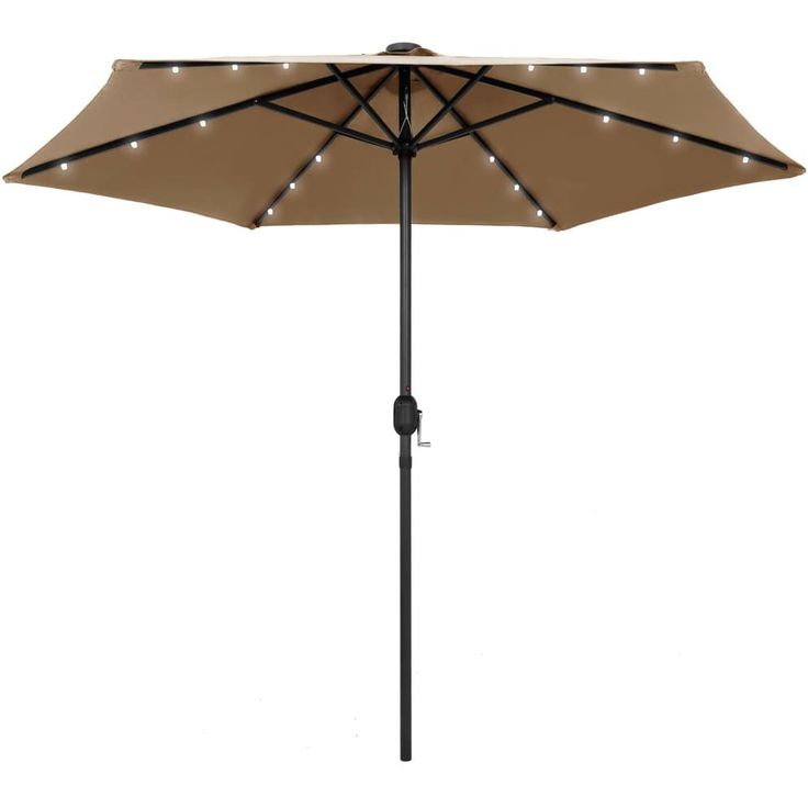 Ulkoaurinkovarjo led-valot alumiinitanko 270cm harmaanruskea_1