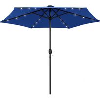 Ulkoaurinkovarjo led-valot alumiinitanko 270cm taivaansininen