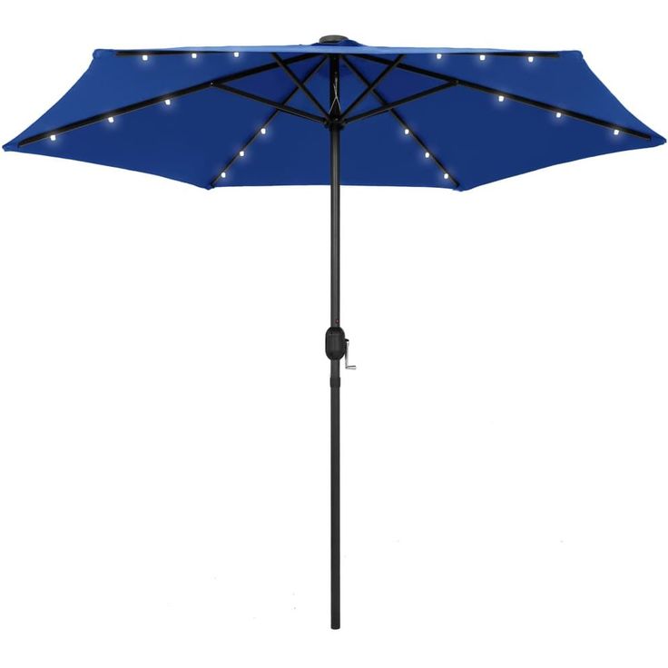 Ulkoaurinkovarjo led-valot alumiinitanko 270cm taivaansininen_1