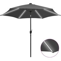 Ulkoaurinkovarjo led-valot alumiinitanko 300 cm antrasiitti