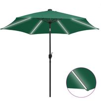 Ulkoaurinkovarjo led-valot alumiinitanko 300 cm vihreä