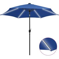 Ulkoaurinkovarjo led-valot alumiinitanko 300cm taivaansininen