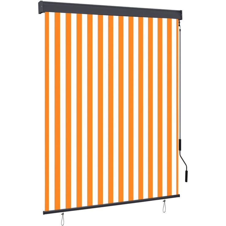 Ulkorullaverho 140x250 cm valkoinen ja oranssi_1