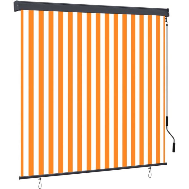 Ulkorullaverho 160x250 cm valkoinen ja oranssi_1