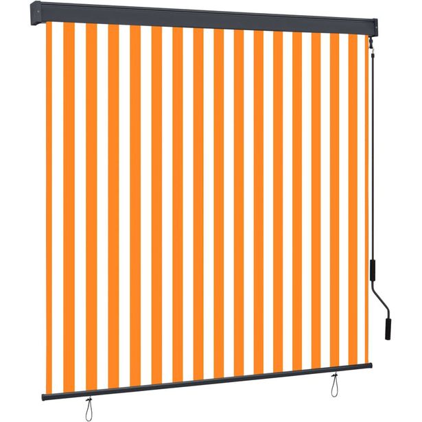 Ulkorullaverho 170x250 cm valkoinen ja oranssi_1