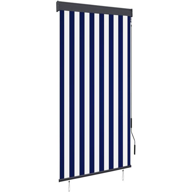 Ulkorullaverho 80x250 cm sininen ja valkoinen_1
