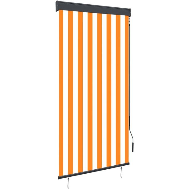 Ulkorullaverho 80x250 cm valkoinen ja oranssi_1