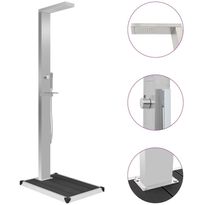 Ulkosuihku alustalla ruostumaton teräs wpc harmaa