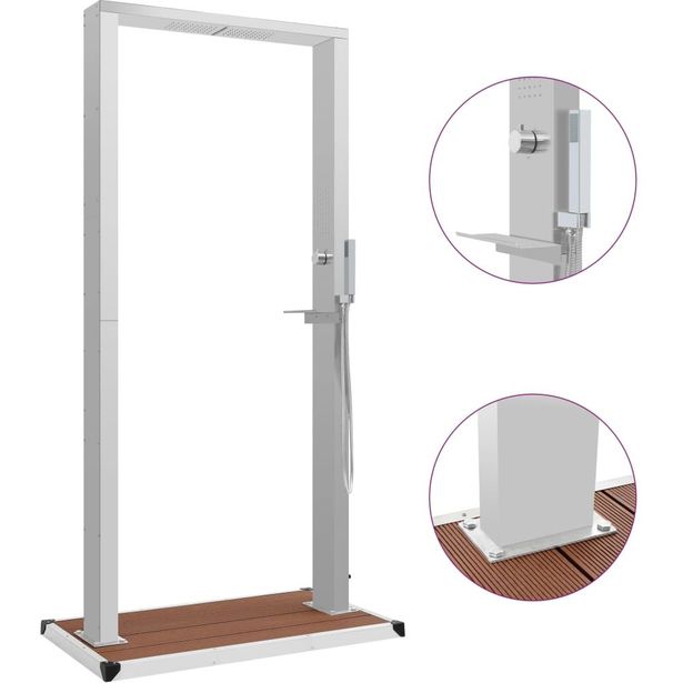 Ulkosuihku alustalla ruskea ruostumaton teräs_1