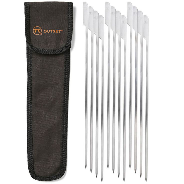 Litteä grillivarras Outset (paddle skewers), 12 kpl kotelolla