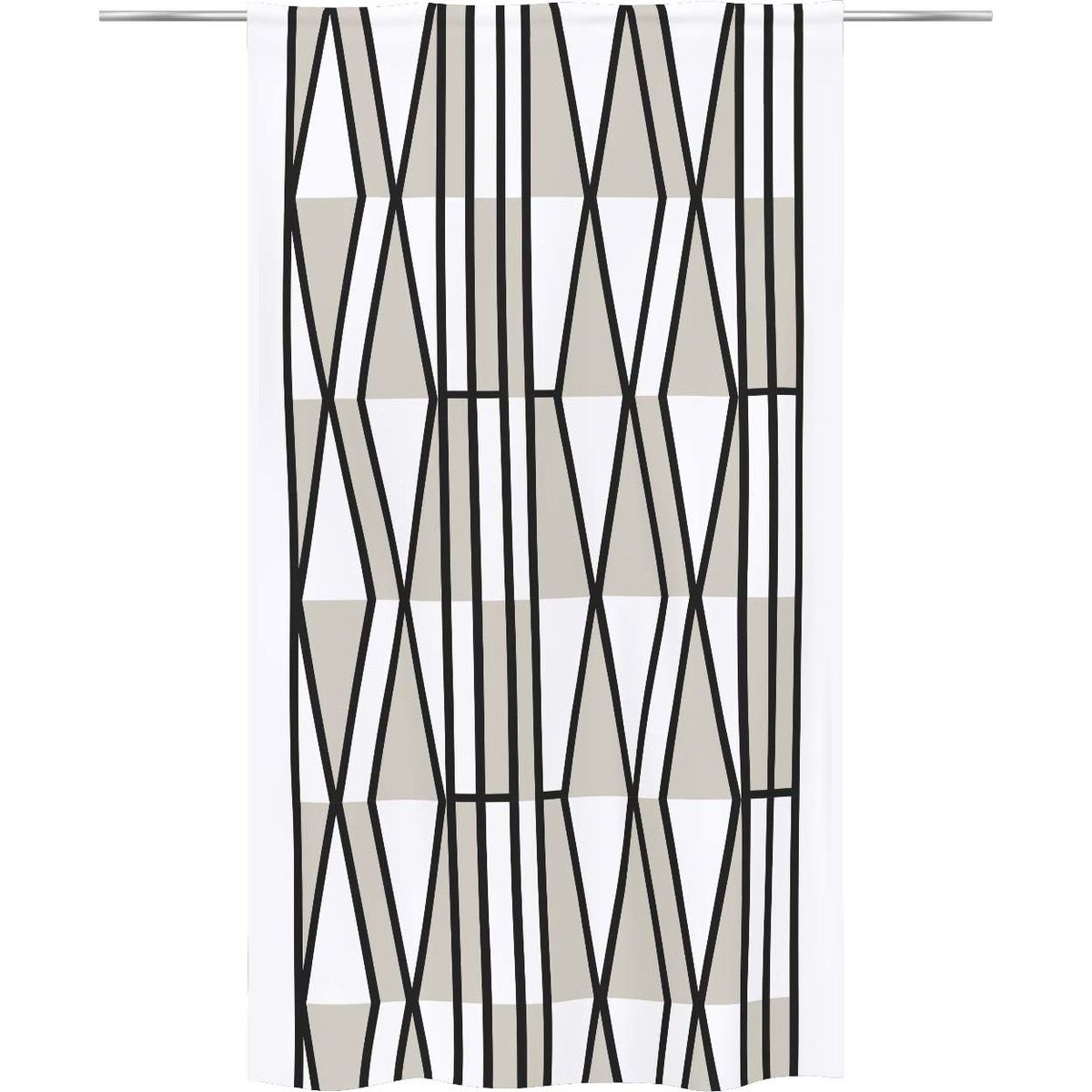 Sivuverho Vallila Vallgård, 140x250cm, musta/valkoinen/beige