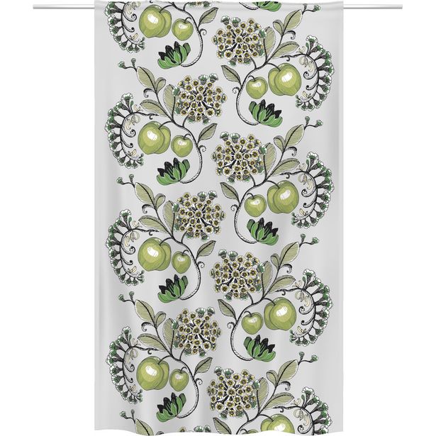 Sivuverho Vallila Persikka, 140x250cm, vihreä