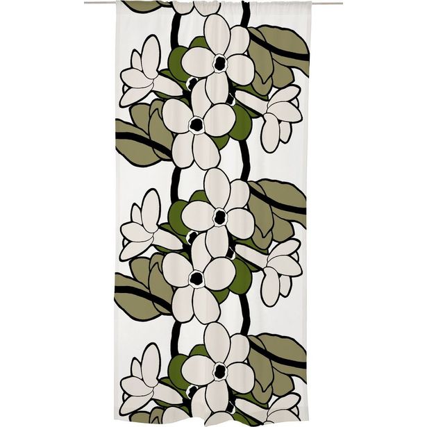 Sivuverho Vallila Kukkatarha 140x250cm sammal