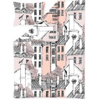 Pussilakanasetti Vallila Korkeuksissa 150x210cm roosa