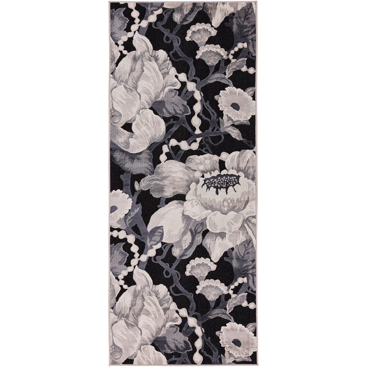 Käytävämatto Vallila Romanssi, 80x200cm, musta/valkoinen