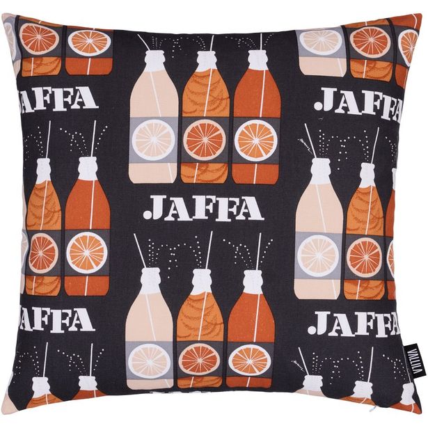 Koristetyynynpäällinen Vallila Jaffa, 43x43cm, harmaa/oranssi
