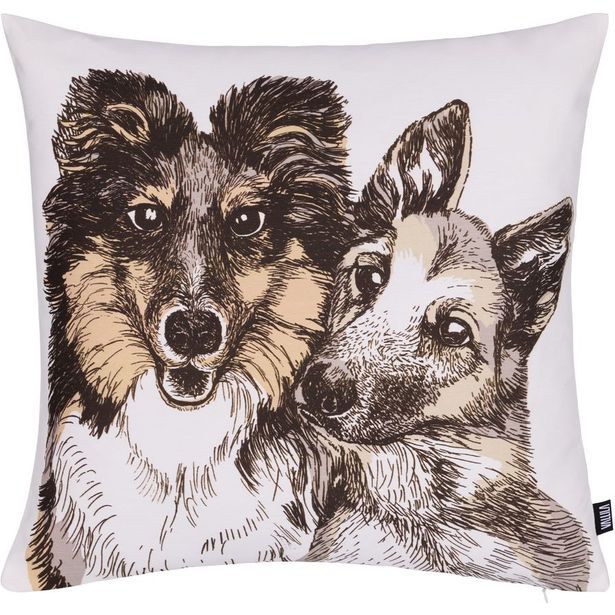 Koristetyynynpäällinen Vallila Ystävykset, 43x43cm, beige