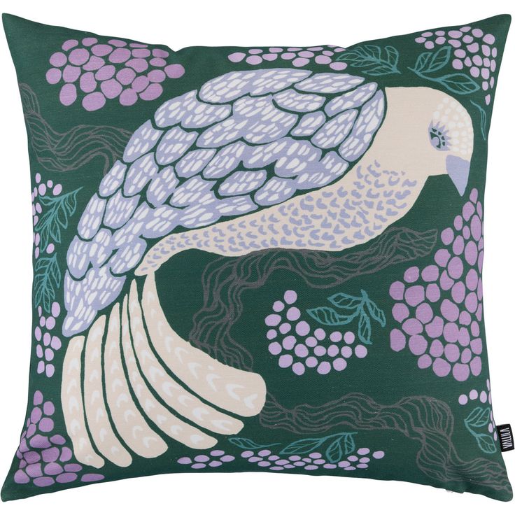 Koristetyynynpäällinen Vallila Viserrys, 43x43cm, vihreä/liila