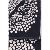 Kylpypyyhe Vallila Viserrys, 70x140cm, mustavalkoinen