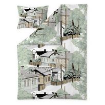 Pussilakanasetti Vallila Naapurusto, 150x210cm, minttu