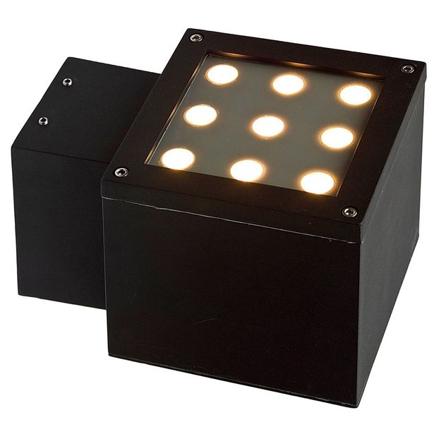 Ulkoseinävalaisin Spectrum Torre 9LED Cree 15° 9W IP44 220x178x151mm musta, eri värilämpötiloja