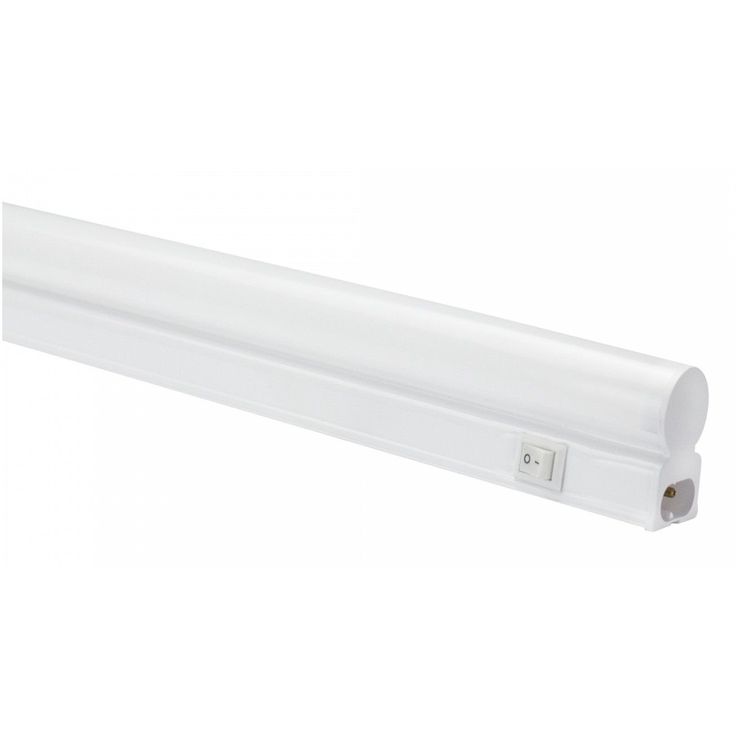 Kalustevalaisin Spectrum T5 600mm 7W 3000K 120° johdolla ja on/off-kytkimellä 582x25x36mm valkoinen