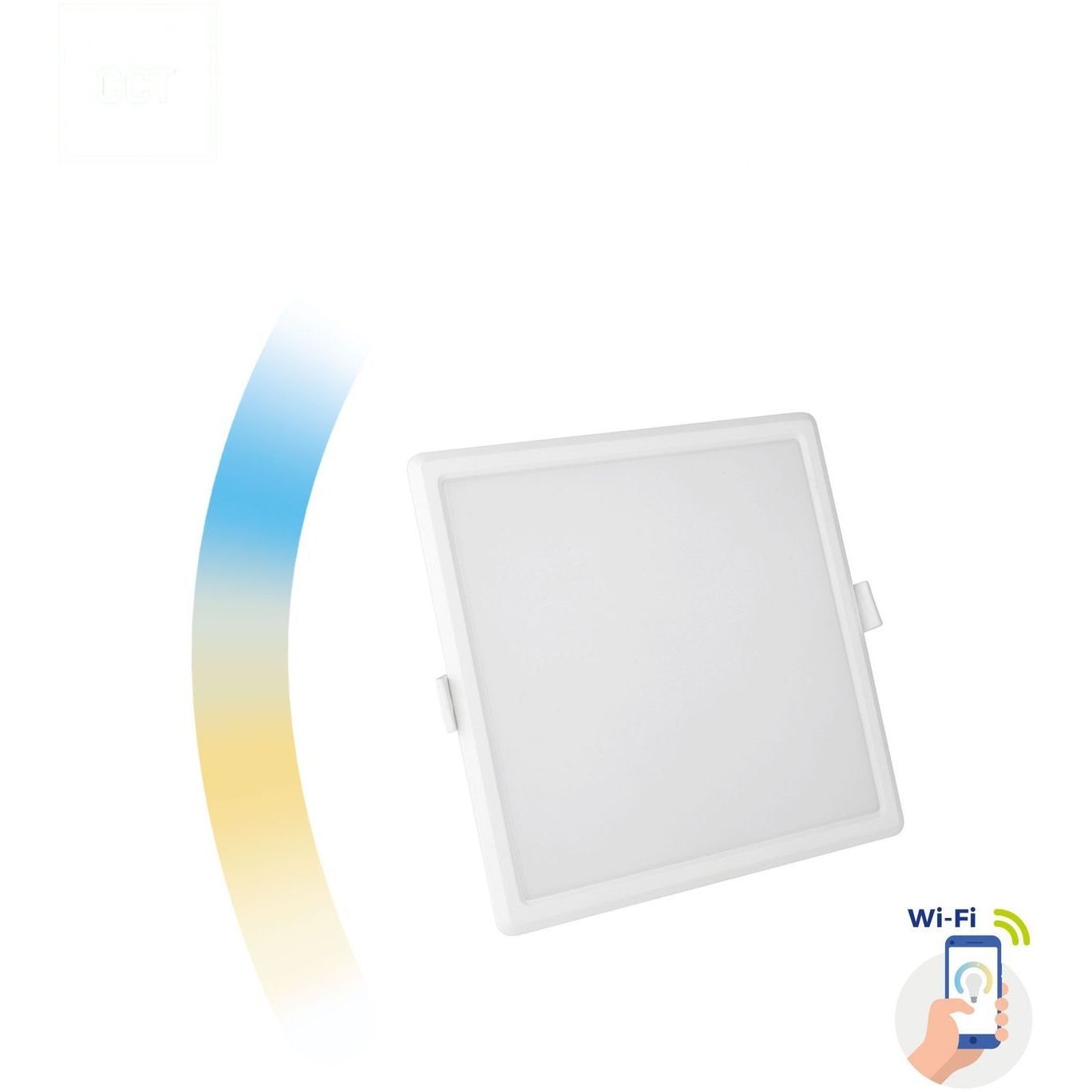 LED-paneeli Spectrum Algine 12W Cct+Dim Wi-Fi Smart neliö 162x162mm, upotettava, valkoinen