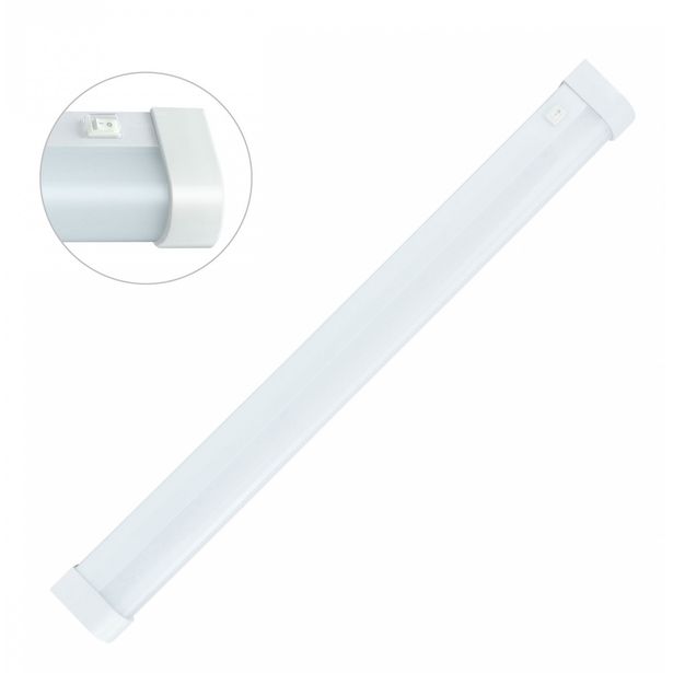 LED-yleisvalaisin Spectrum Aquatica 15W 150° IP44 pyöristetty katkaisimella 596x46x63mm valkoinen, eri värilämpötiloja