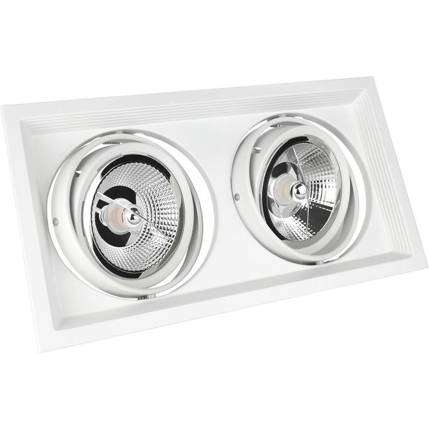 Alasvalo Spectrum Modern Day Due Maxi 186x336x43mm 2x AR111 GU10 suunnattava upotettava