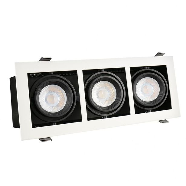 Upotettava kohdevalaisin Spectrum Modern Day Mini 3xGU10 112x289x115mm valkoinen/musta