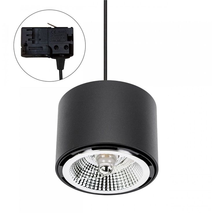 Kohdevalaisin Spectrum Chloe AR111 3-vaihekiskoon GU10 IP20 Ø120x85mm musta