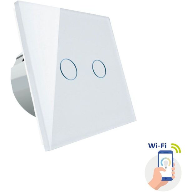 Valokytkin Spectrum Smart Wi-Fi kaksialueinen, valkoinen