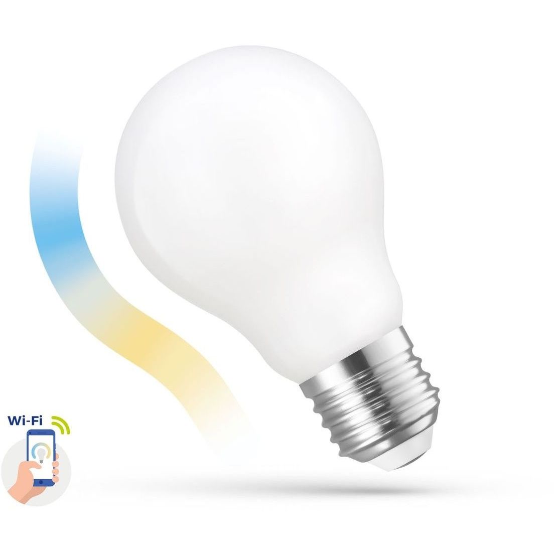 LED-älylamppu Spectrum E27 5W 230V COG CCT+DIM Wi-Fi 3000-6000K matta