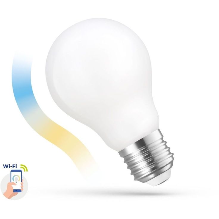 LED-älylamppu Spectrum E27 5W 230V COG CCT+DIM Wi-Fi 3000-6000K matta
