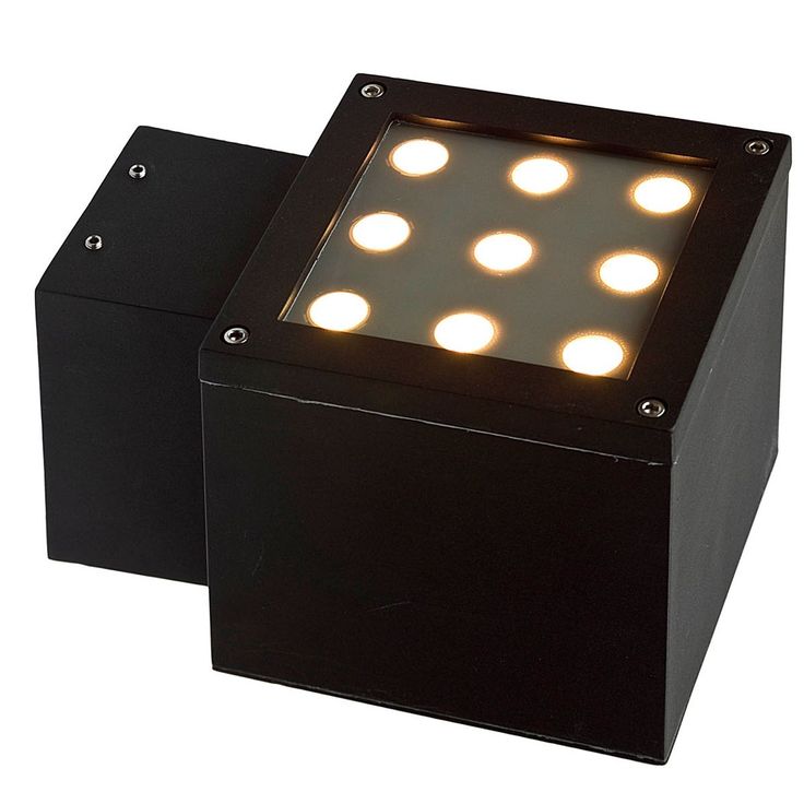 Ulkoseinävalaisin Spectrum Torre 2x6LED Cree 15° 34W IP44 220x150x192mm musta, eri värilämpötiloja