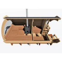 Tynnyrisauna Valter Delux ARCTIC FINLAND HOUSE, Ø 2.3x4.2m, sis. kiuas ja hormi