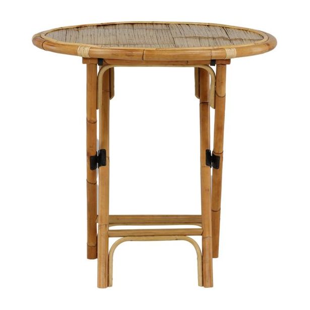 Parvekepöytä Venture Home Cane, ø80cm, luonnollinen bambu