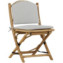 Taittotuoli pehmusteilla Venture Home Cane, bambu/harmaa