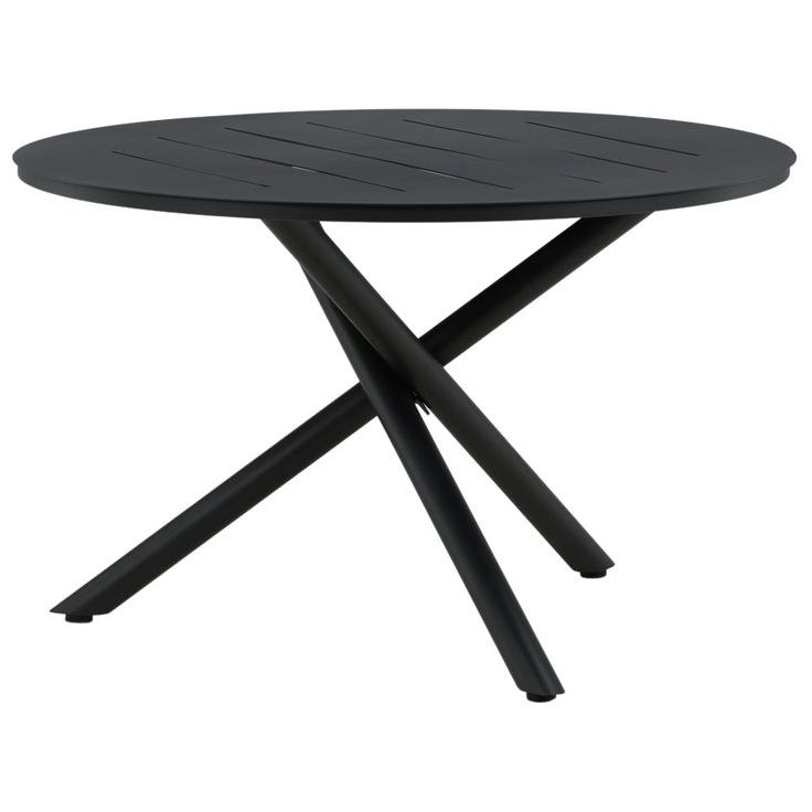 Ruokapöytä Venture Home, ø120cm, musta alumiini