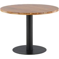 Ruokapöytä Venture Home Cot, ø100cm, akaasia/musta teräs