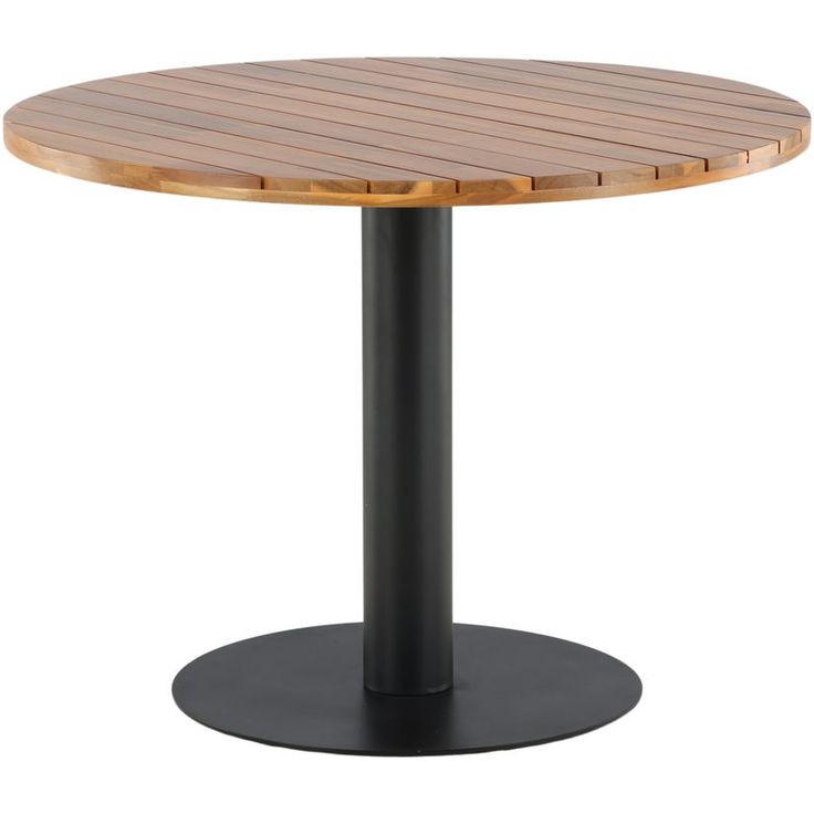 Ruokapöytä Venture Home Cot, ø100cm, akaasia/musta teräs