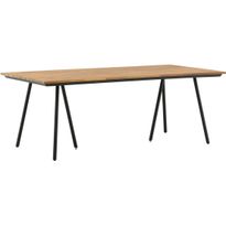 Ruokapöytä Venture Home Chan, 200x100cm, akaasia/musta teräs