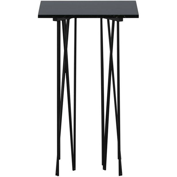 Sivupöytä Furniture Fashion Stone, 40x40cm, musta
