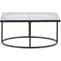 Sohvapöytä Furniture Fashion Skanör, 90cm, musta/lasi