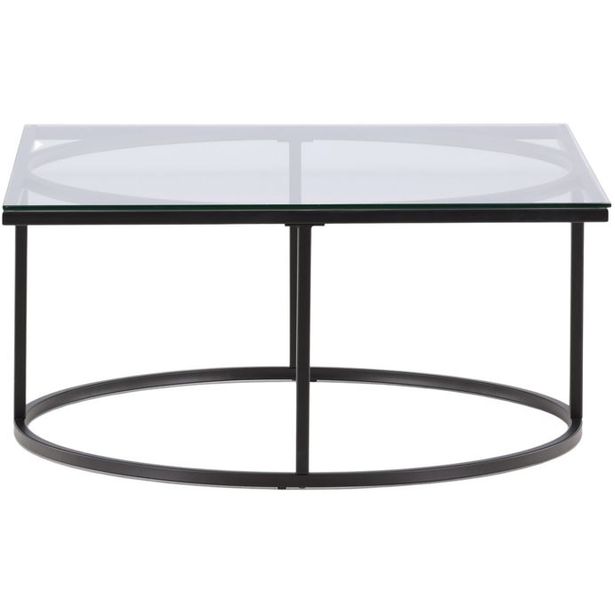 Sohvapöytä Furniture Fashion Skanör, 90cm, musta/lasi
