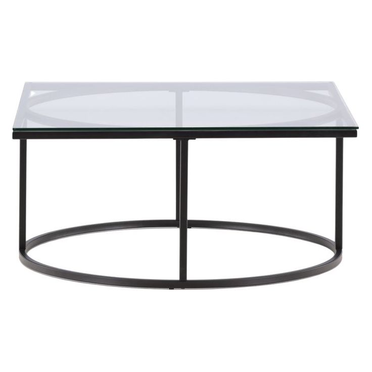 Sohvapöytä Furniture Fashion Skanör, 90cm, musta/lasi