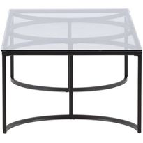 Sohvapöytä Furniture Fashion Skanör, 140cm, musta/lasi