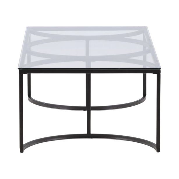Sohvapöytä Furniture Fashion Skanör, 140cm, musta/lasi