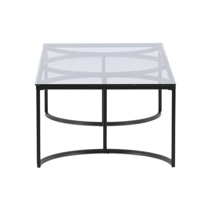 Sohvapöytä Furniture Fashion Skanör, 140cm, musta/lasi