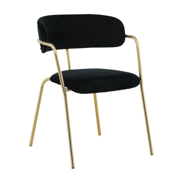 Ruokapöydän tuoli Venture Home Arrow, 2kpl, messinki/musta sametti